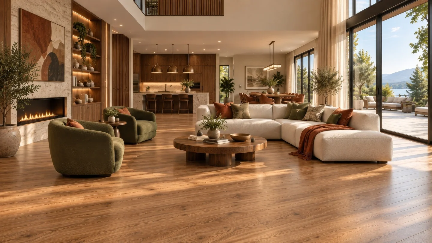 The source terrace room before placing a rug